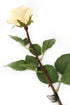 Artificial 72cm Single Stem Fully Open Pale Yellow Rose